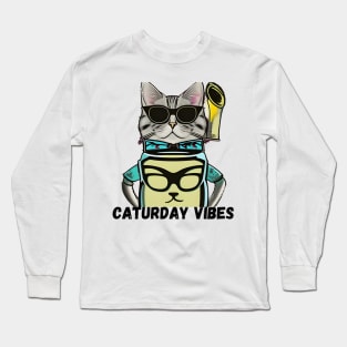 Caturday Vibes Long Sleeve T-Shirt